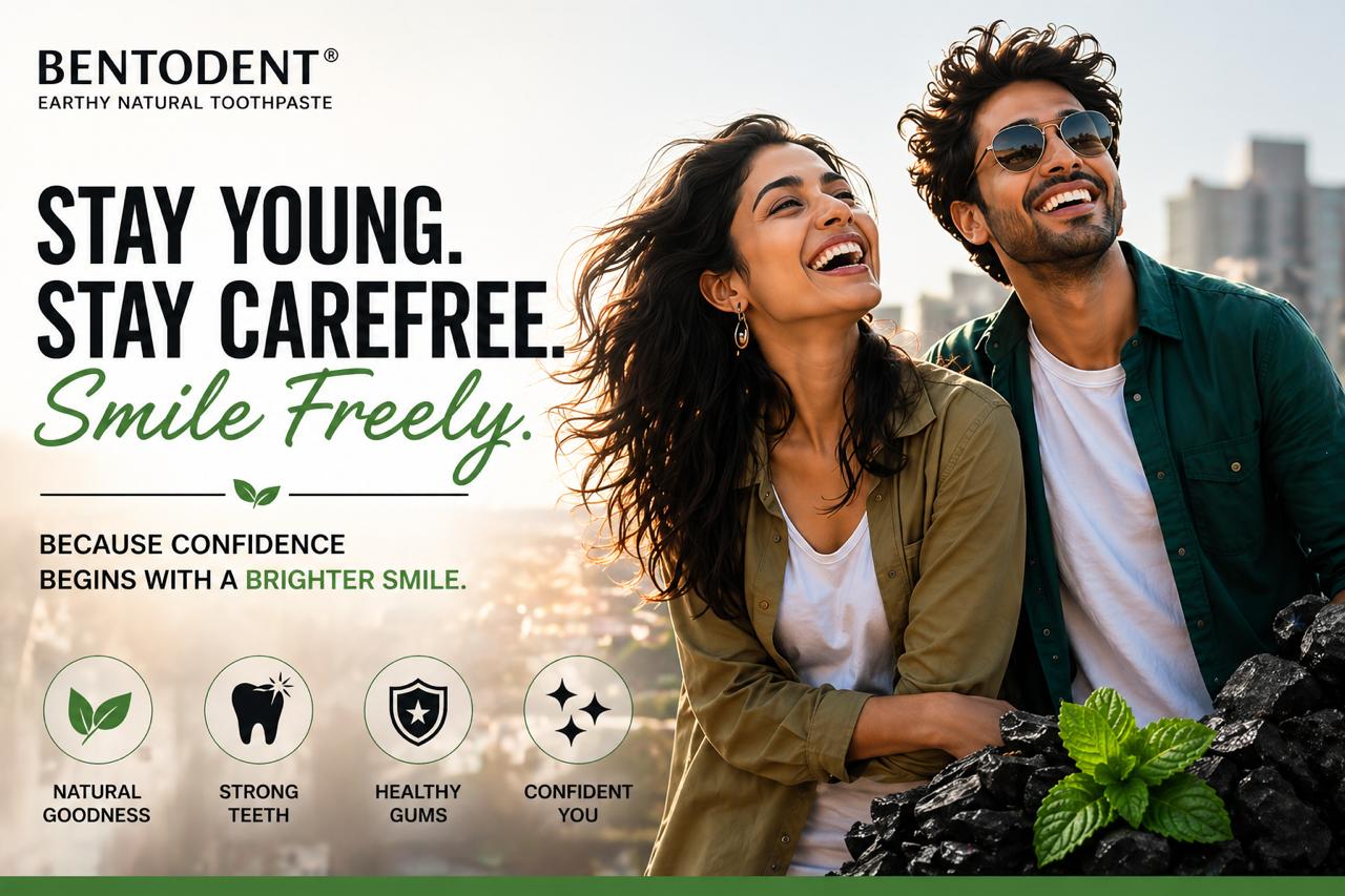 Bentodent Charcoal Teeth Whitening Toothpaste - Natural & Fluoride Free - 100 gm
