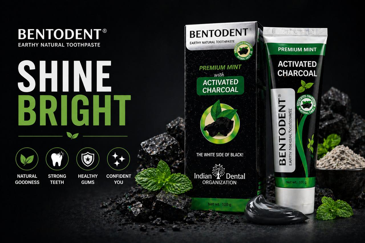 Bentodent Family Pack Toothpaste Combo | Premium Mint, Cardamom, Charcoal & Betel Leaf | 100g Each + 50g Free Toothpaste + 2 Free Bamboo Toothbrushes | SLS Free & Fluoride Free | Herbal Oral Care
