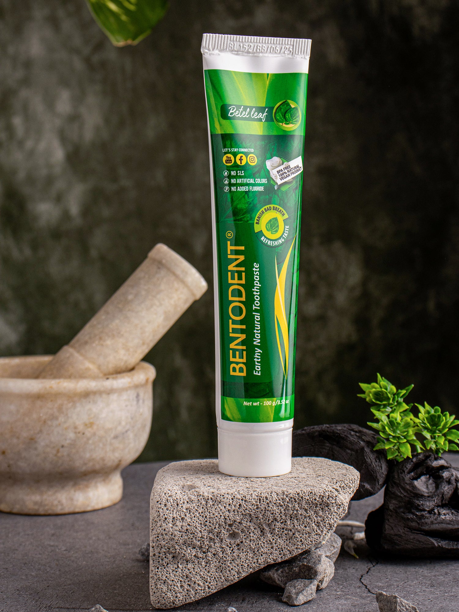 Bentodent Betel Leaf Organic Toothpaste - SLS Free - 100 gm - Indian Dental Organization