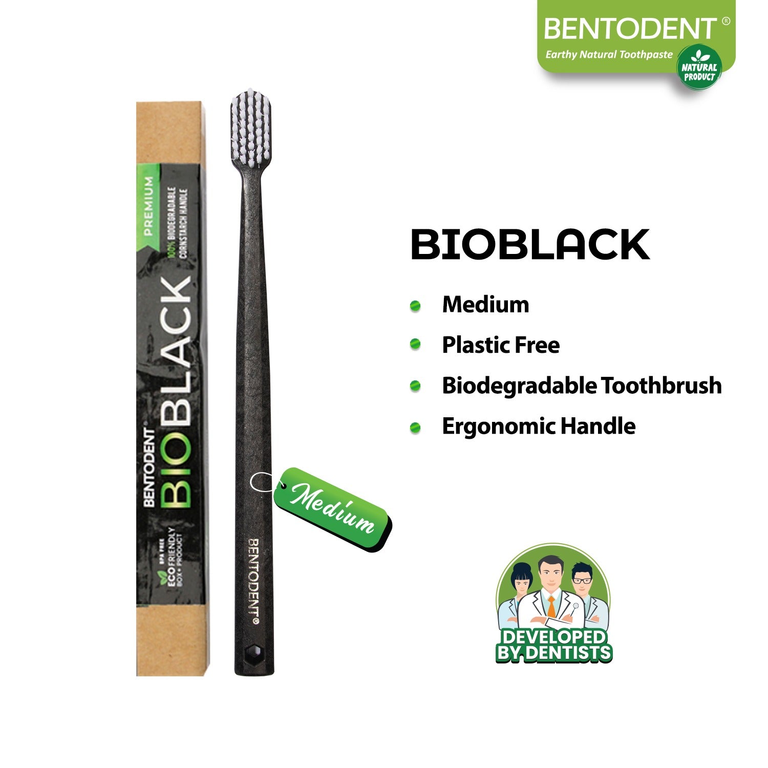 Bio Black Adult Biodegradable Toothbrush - Indian Dental Organization
