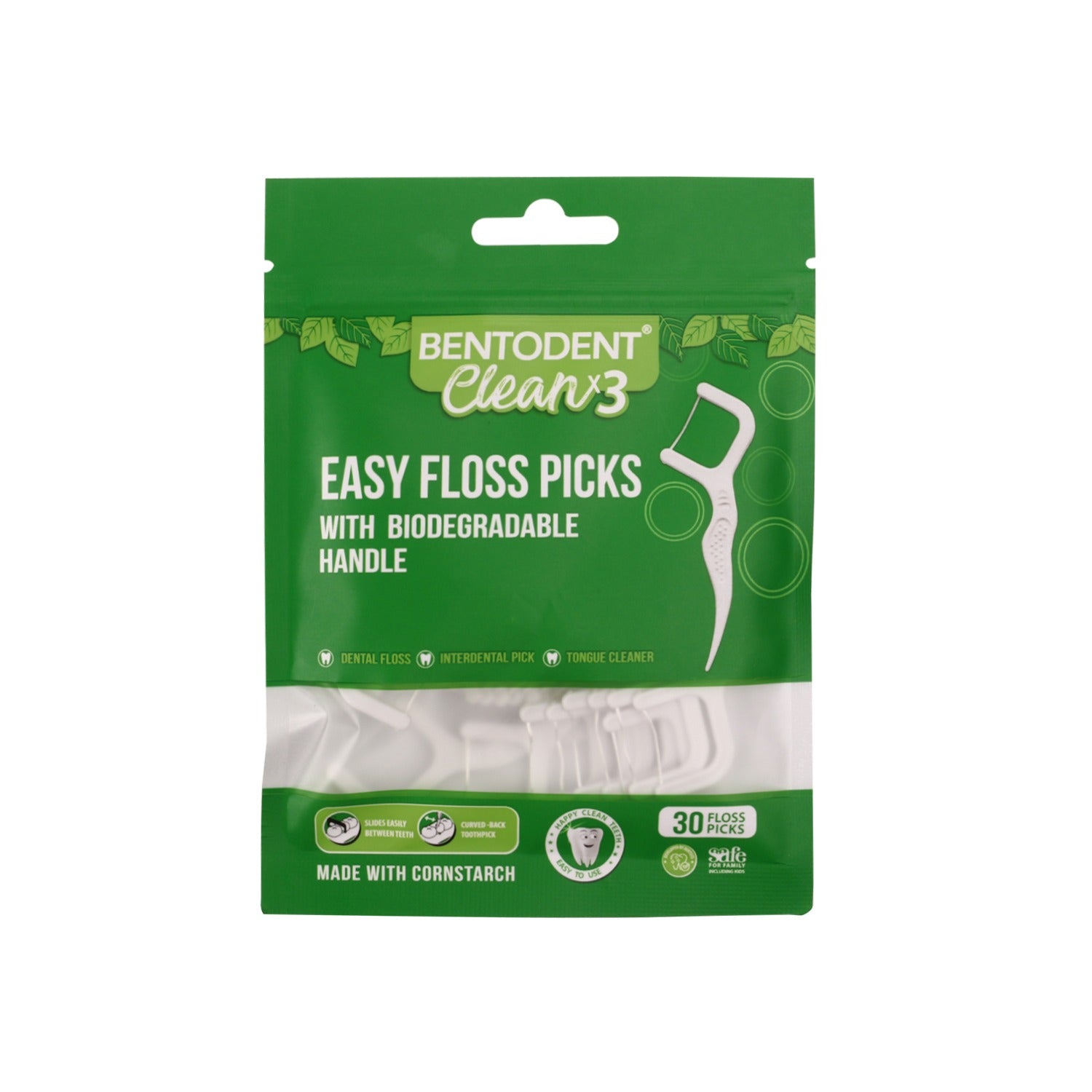 Biodegradable Dental Floss Picks- 30 Pcs - Indian Dental Organization