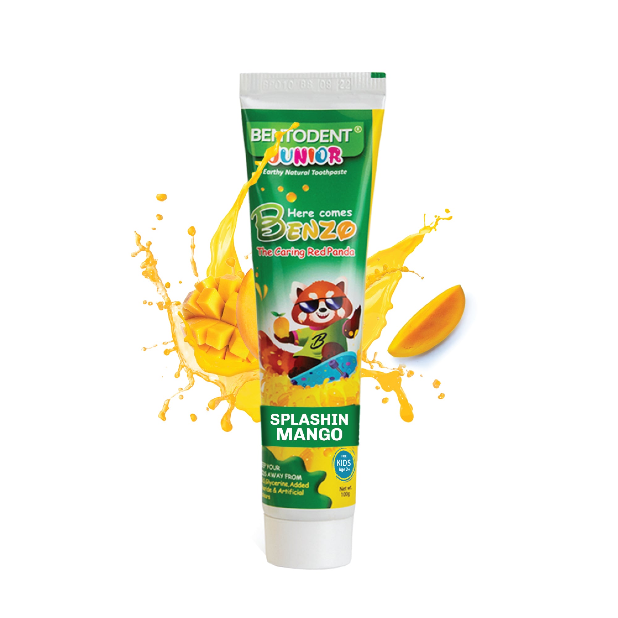 Bentodent 100% Natural Kids Splashin Mango Toothpaste, Fluoride Free, Sls Free, Complete oral care protection for kids, Fresh Breath, Best toothpaste for kids 2+ years 100g - Indian Dental Organization