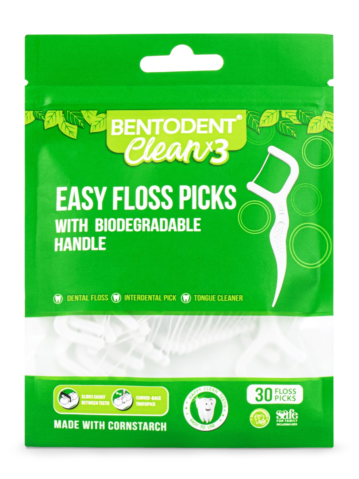 Biodegradable Dental Floss Picks- 30 Pcs - Indian Dental Organization