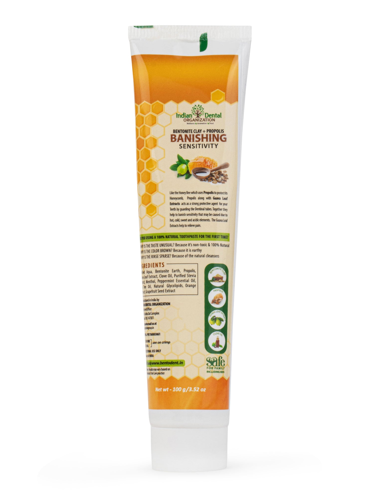 Bentodent Toothpaste - Desensitizer Natural Sensitivity Relief Toothpaste with Clove And Mint - 100 Gm - Indian Dental Organization