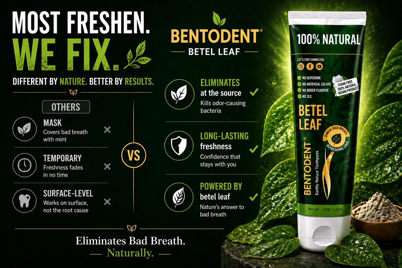 Bentodent Betel Leaf Organic Toothpaste - SLS Free - 100 gm
