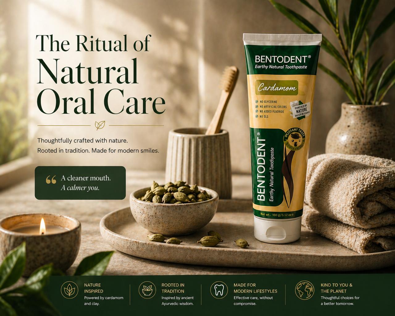 Bentodent Cardamom Toothpaste (Twin Pack) - 100 gm each