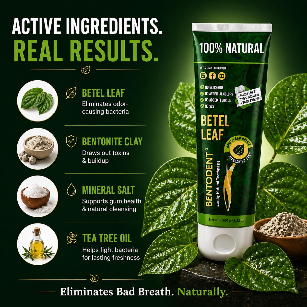 Bentodent Betel Leaf Toothpaste (Twin Pack) - 100 gm each