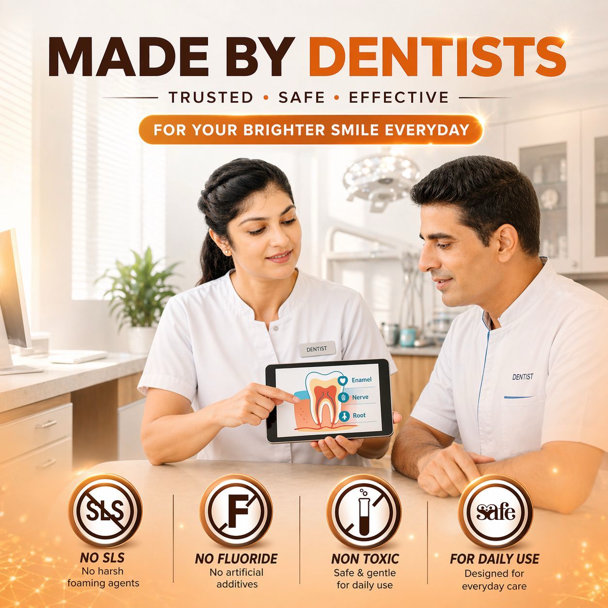 BENTODENT TOOTHPASTE Advance Whitamin Teeth Whitening Toothpaste, Vitamin C, 5% Nano Hydroxyapatite, Enamel Repair, 100g