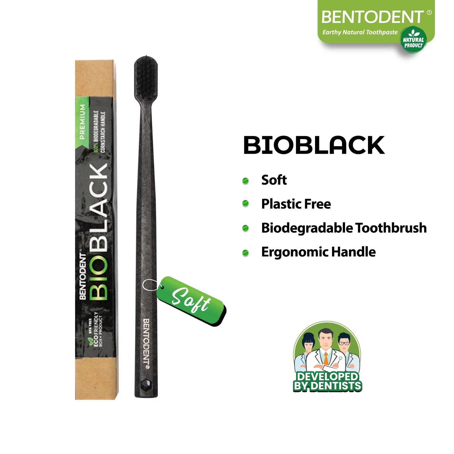 Bio Black Adult Biodegradable Toothbrush (Pack of 2) - Indian Dental Organization