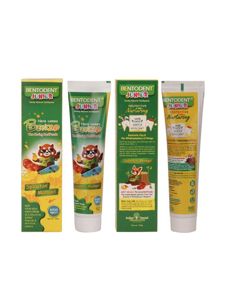 Bentodent Junior Splashin Mango Natural Toothpaste (Twin Pack) - 100 gm each - Indian Dental Organization