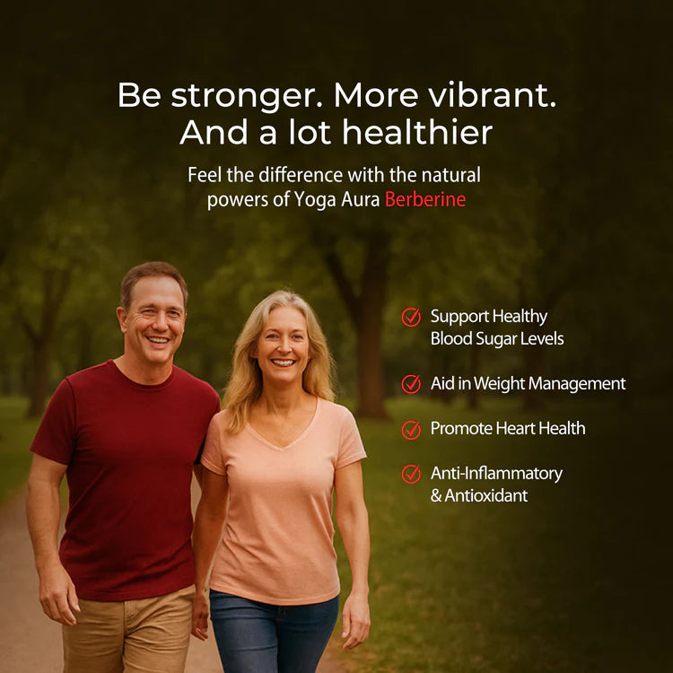 Yoga Aura 100% Pure Berberine – 500 mg of clinically studied berberine HCl, Lab tested, non-GMO & vegan | Health Canada