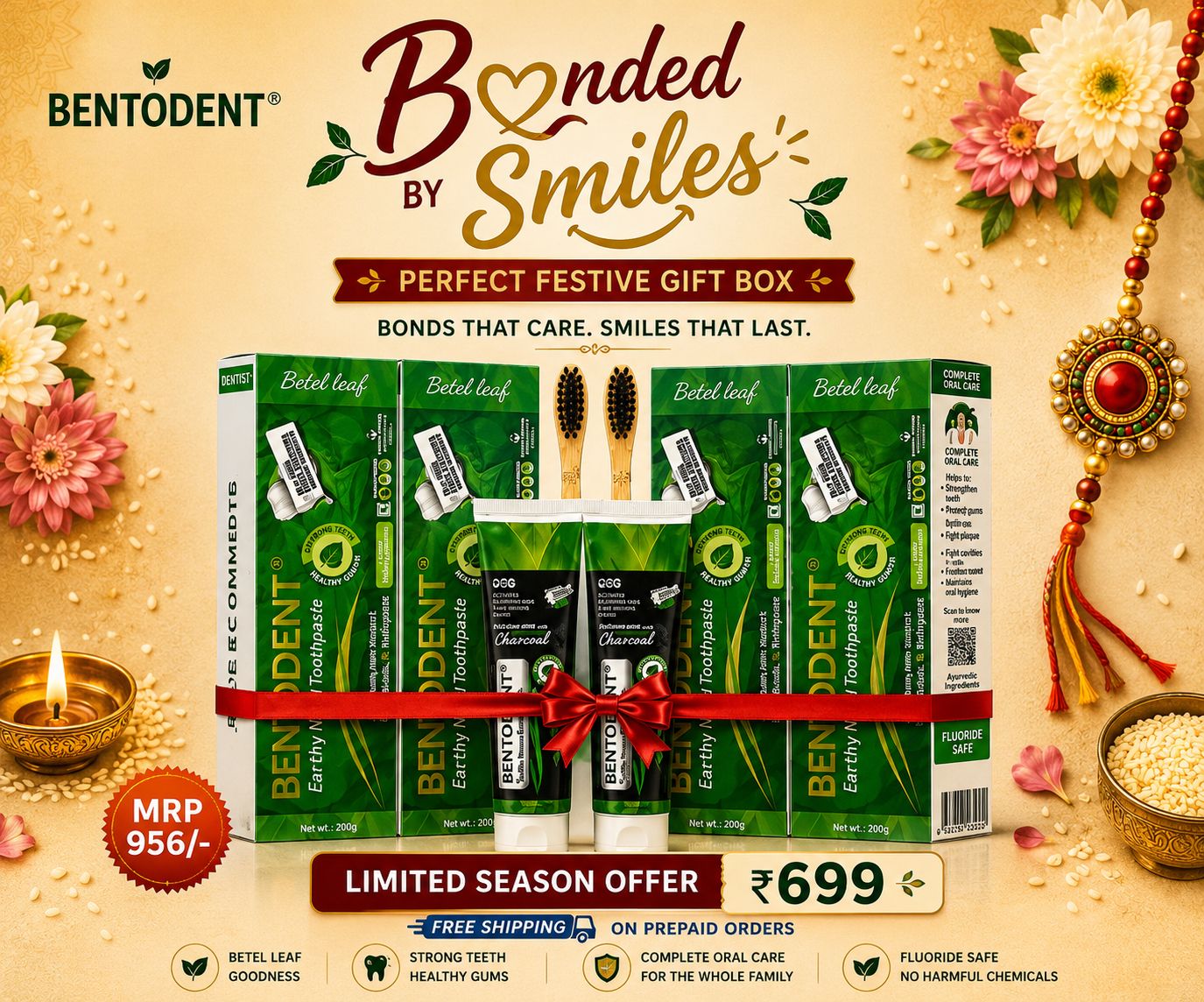 Bentodent Betel Leaf Organic Toothpaste - SLS Free - 100 gm