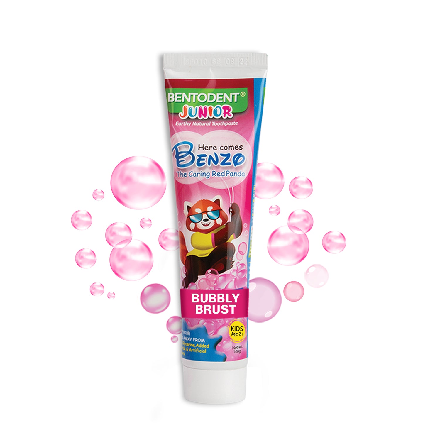 Bentodent 100% Natural Kids Bubble Gum twin Toothpaste, Fluoride Free,  Sls Free, Complete oral care protection for kids, Fresh Breath, Best toothpaste for kids 2+ years 100g  each - Indian Dental Organization