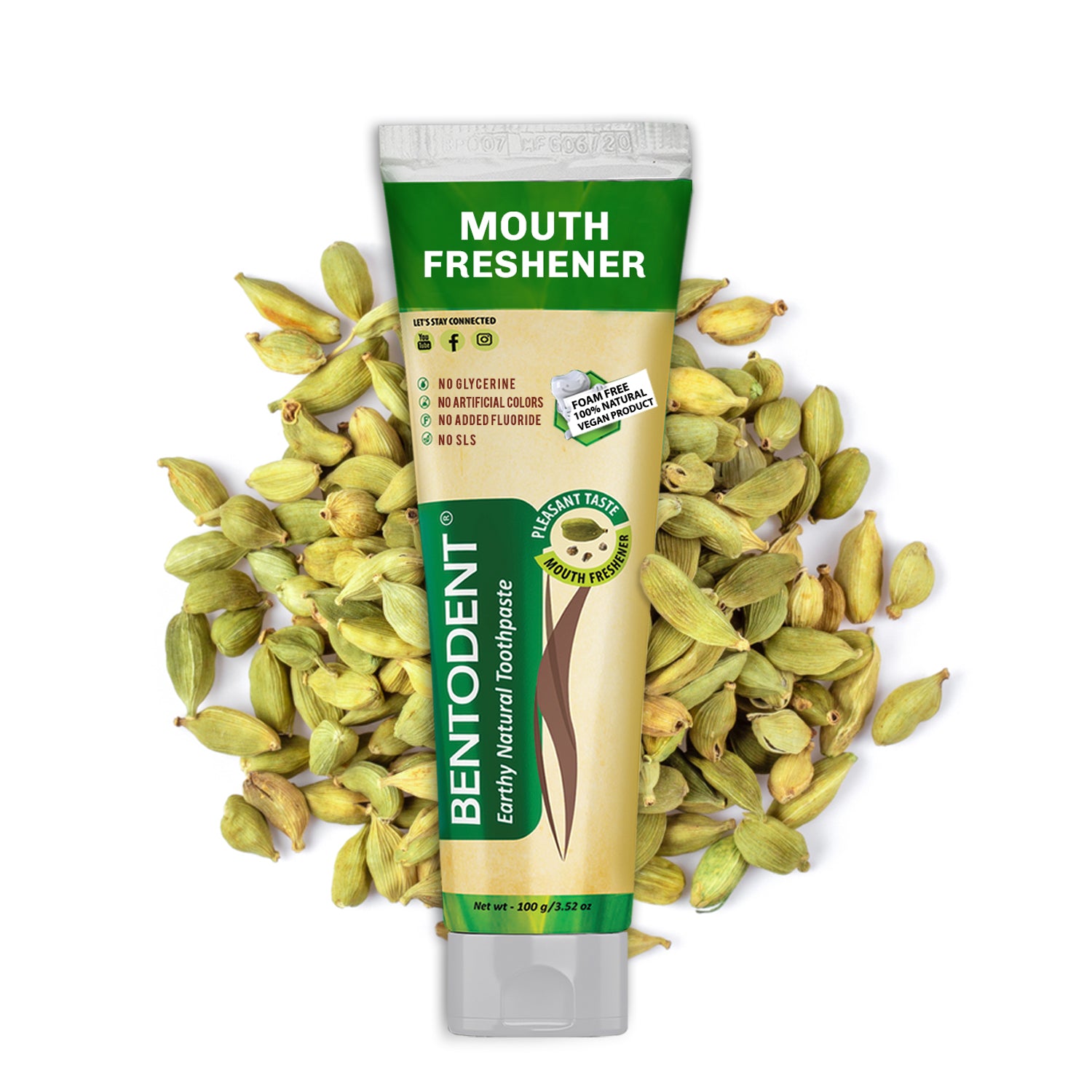 Bentodent Cardamom Toothpaste (Twin Pack) - 100 gm each - Indian Dental Organization