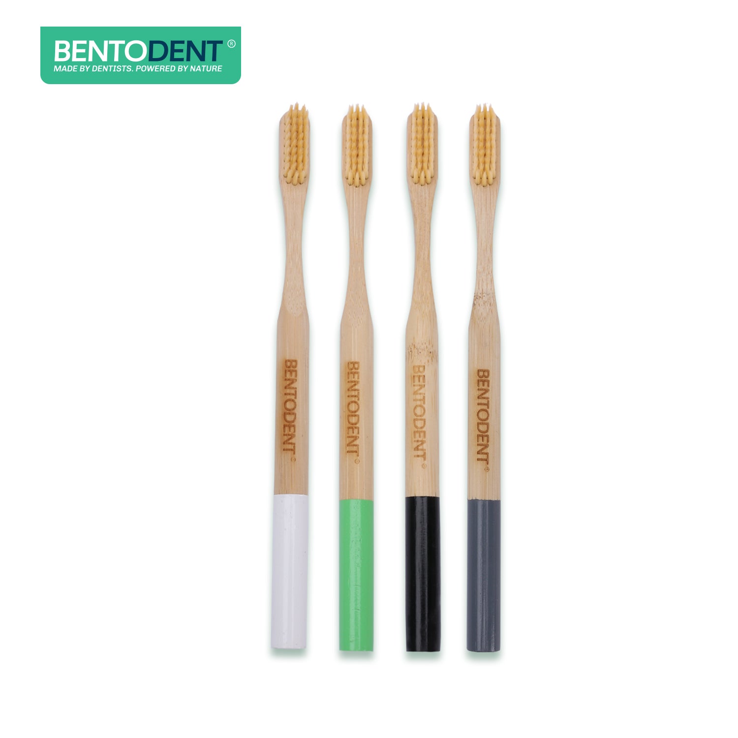 Bentodent Bamboo Toothbrush with Bamboo Fiber Bristles Round Bottom Teeth Whitening Ultra Soft (Pack of 4) - Indian Dental Organization