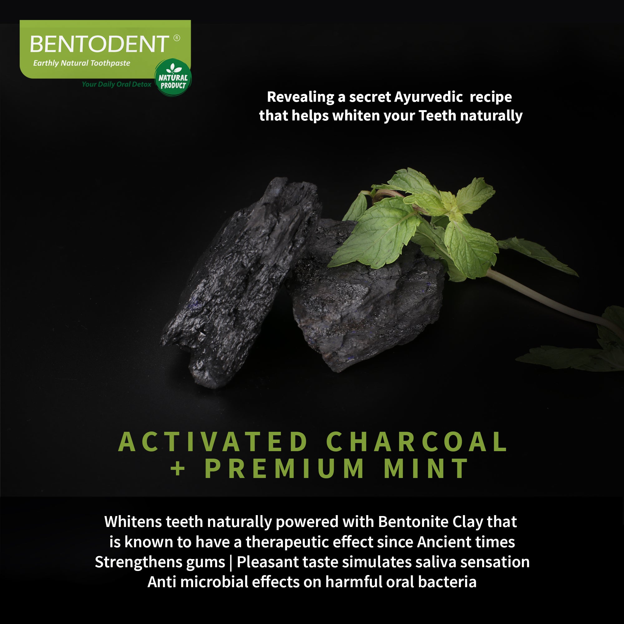 Bentodent Charcoal Toothpaste (Twin Pack) - Indian Dental Organization