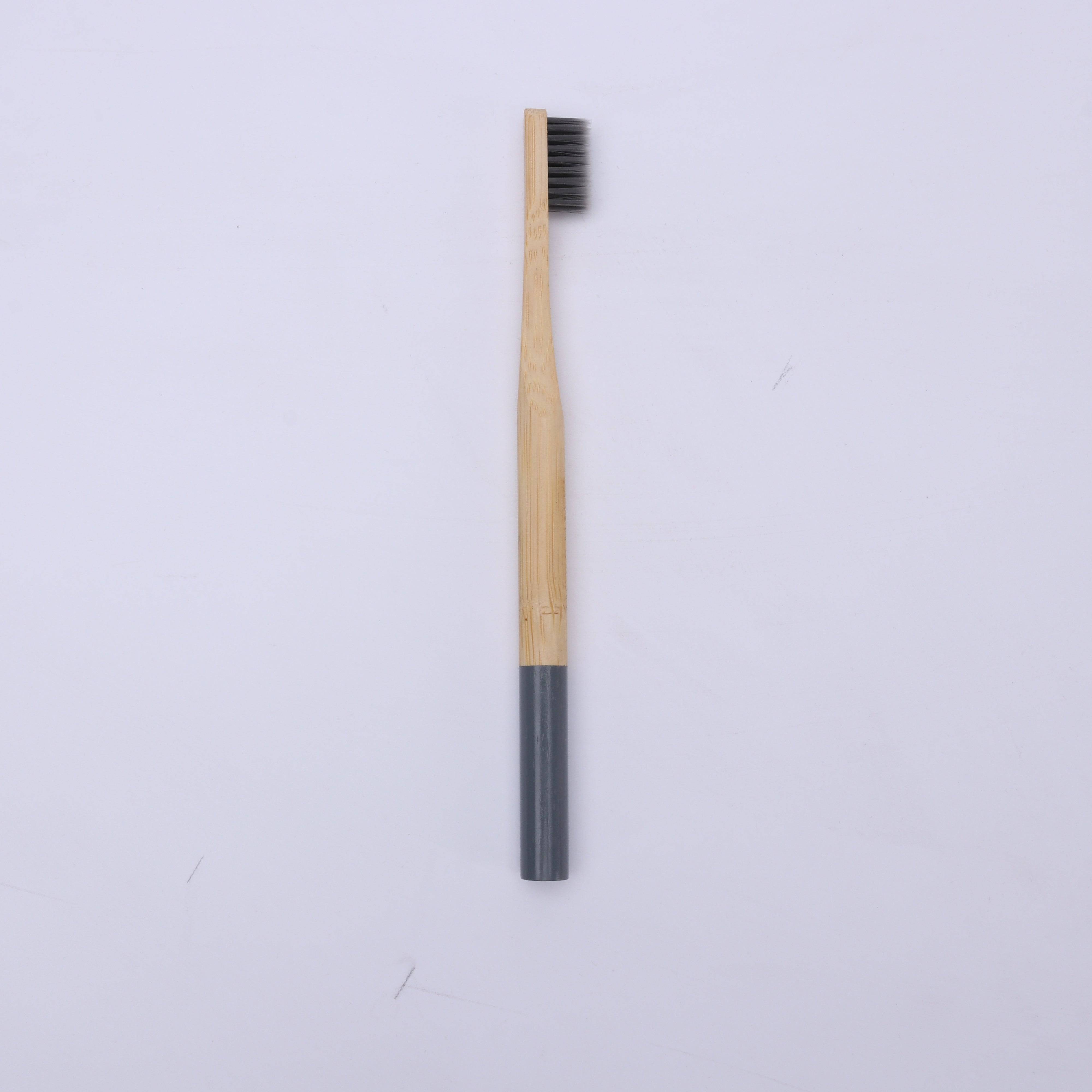Bamboo Toothbrush round bottom charcoal