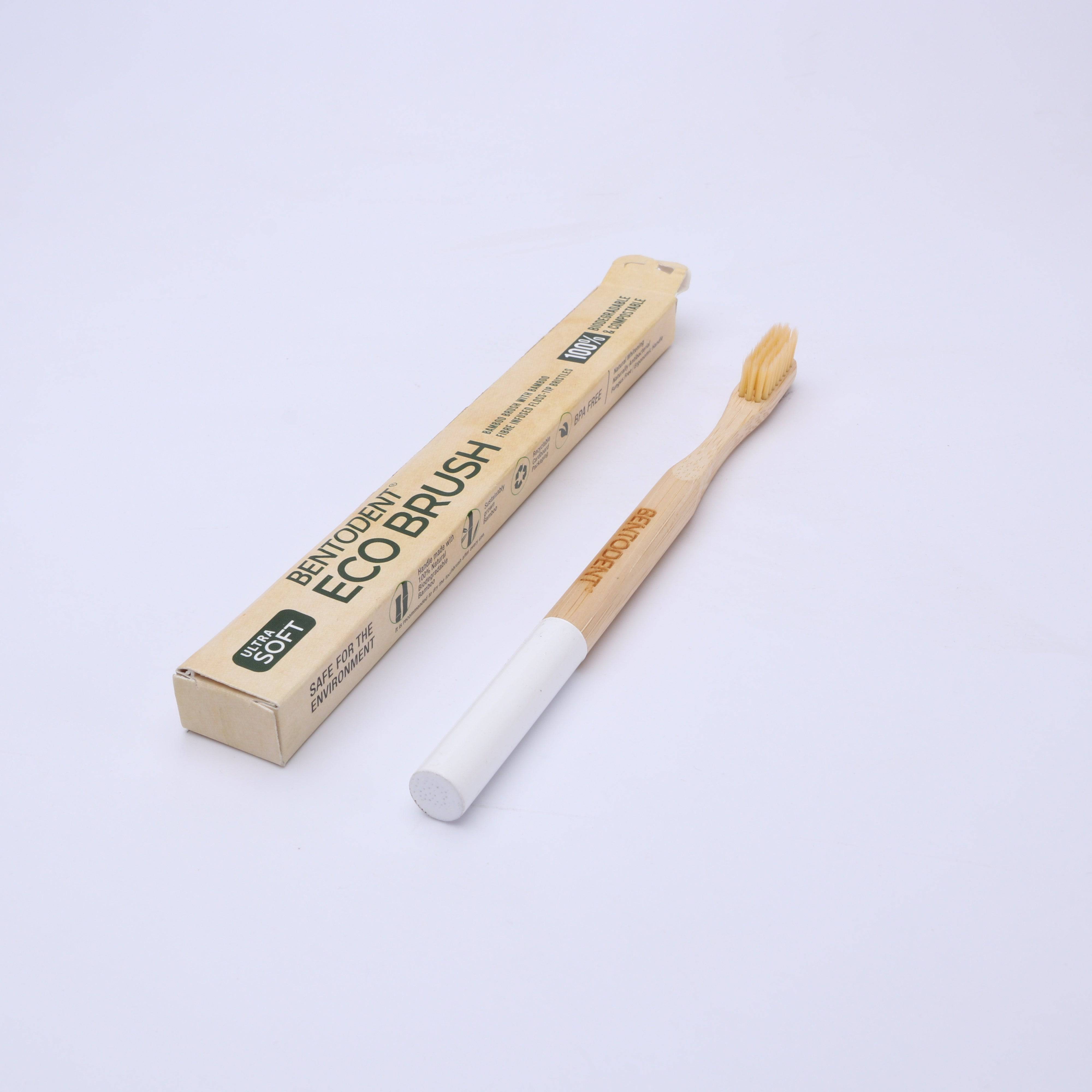 Bentodent Eco Brush Bamboo Toothbrush (non - charcoal) - bentodent x idonaturals