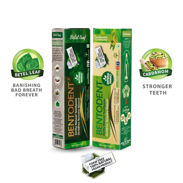 Bentodent Toothpaste - Cardamom & Betel Leaf Pack - 100 gm each