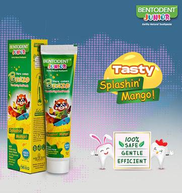 Bentodent Junior Splashin Mango Toothpaste - Natural & Fluoride Free - bentodent x idonaturals